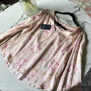 French Floral Pink Blouse